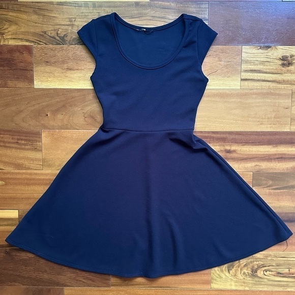 Navy A-Line Dress - Picture 1 of 6
